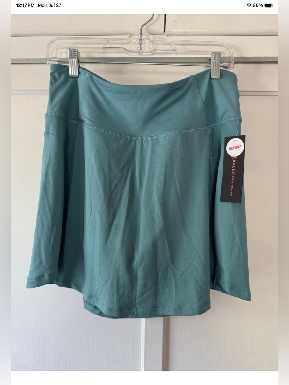 Bally Teal Green Circle Skater Skirt Skort Sz XL